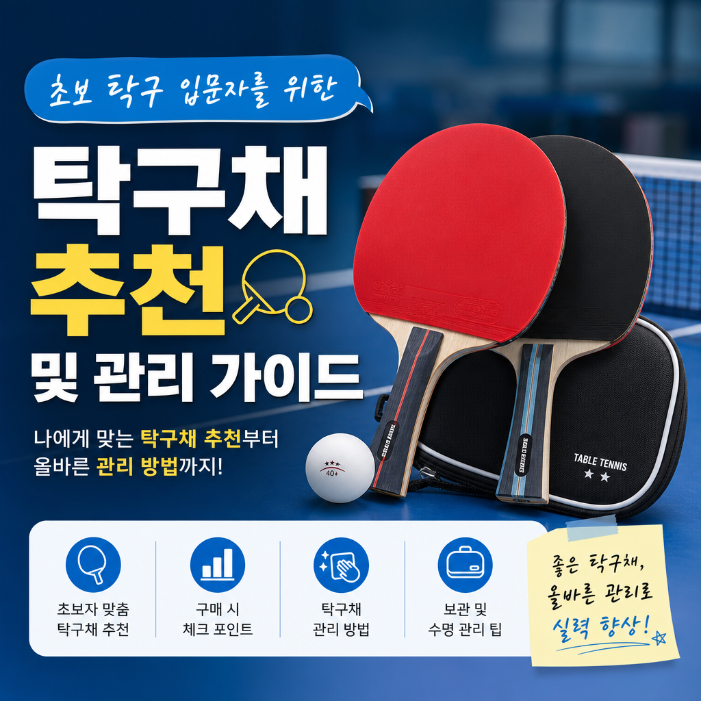 A beginner's guide to table tennis paddles, showing paddle recommendations and care tips.